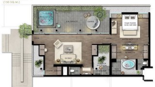 Jacuzzi pool suite layout Sarojin